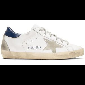 Navy low top golden goose sneakers